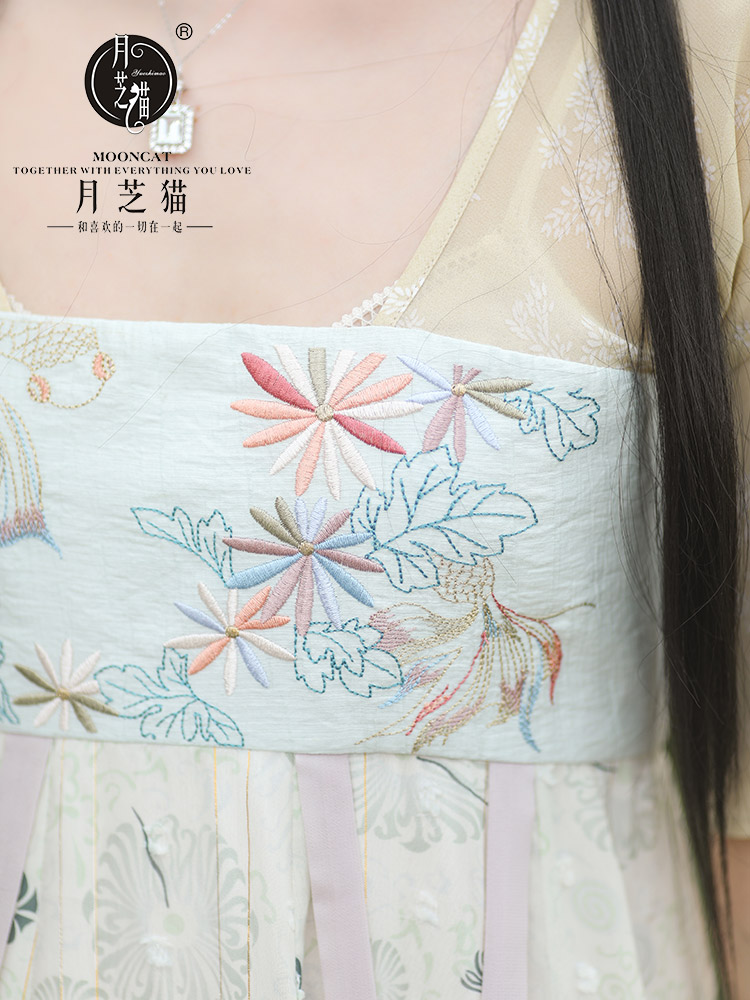 月芝猫【水仙子】齐胸汉服女夏款中国风汉元素改良连衣裙短袖日常